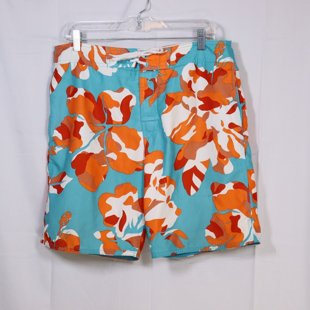 Gap Board Shorts M Blue Floral Mens Tropical Swim Trunks‎